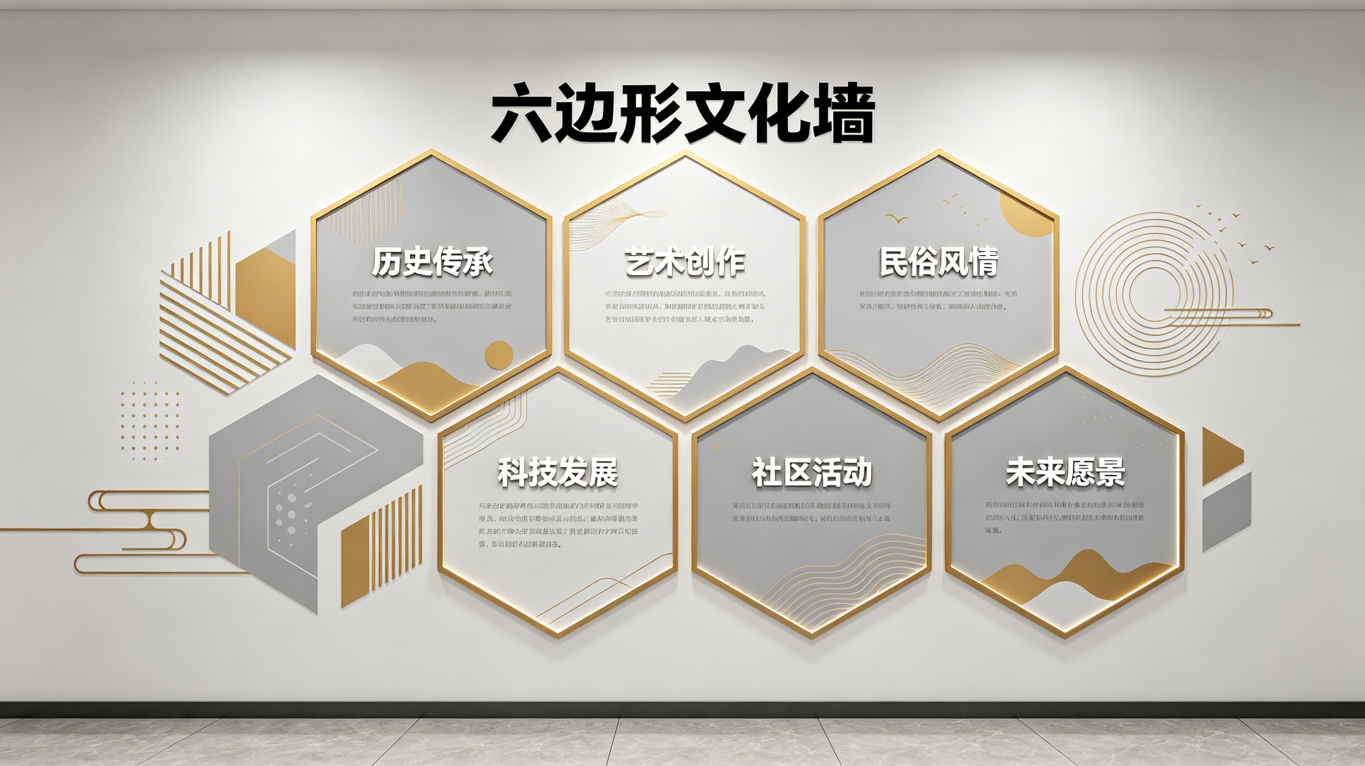 木里企业文化墙 | 六边形信息美学